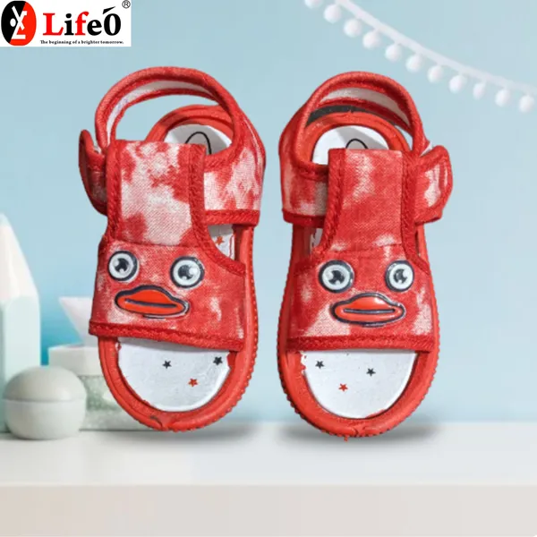 Red_Textile_Character_Sandals_For_Babies