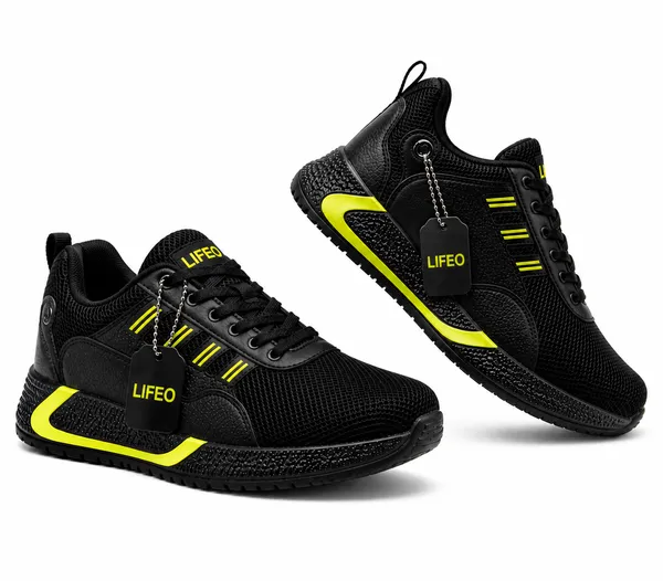 Black_Mesh_Lace-Up_Sneakers_For_Adults