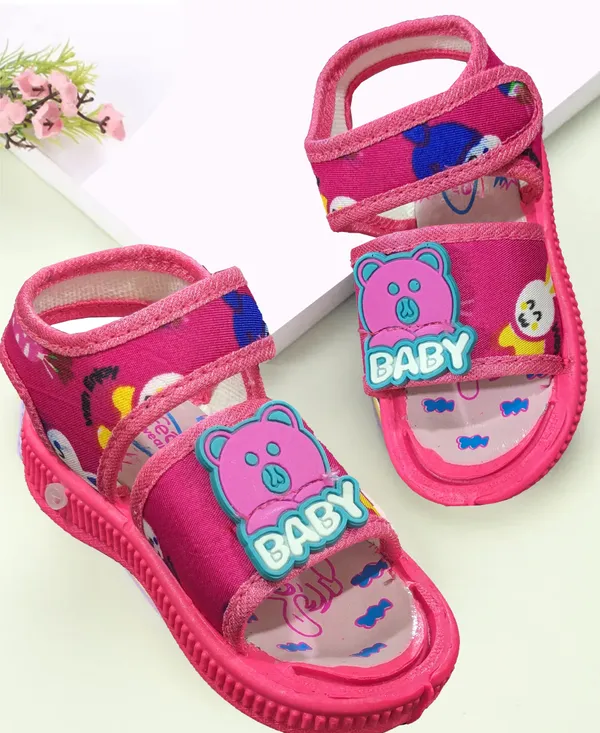 Pink_Textile_Open_Toe_Sandals_For_Babies