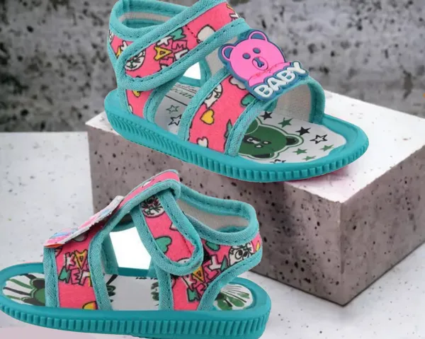 Pink_Printed_Velcro_Sandals_For_Girls