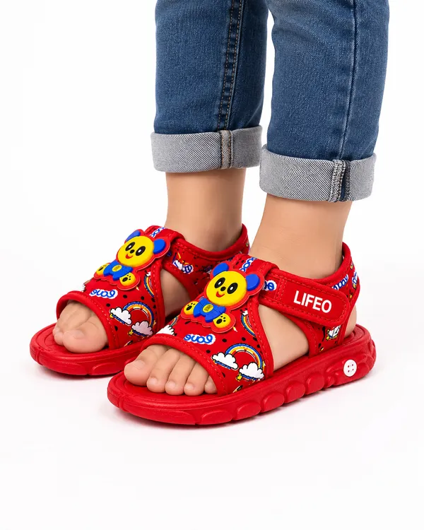Red_Cartoon_Print_Casual_Sandals_For_Kids