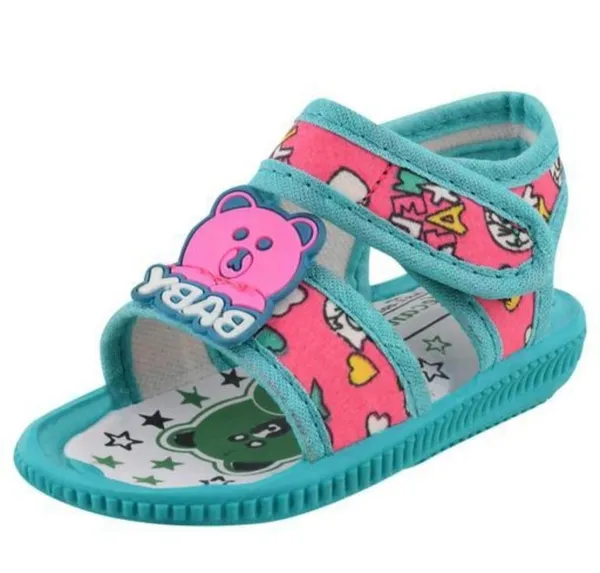 Pink_Printed_Velcro_Sandals_For_Girls