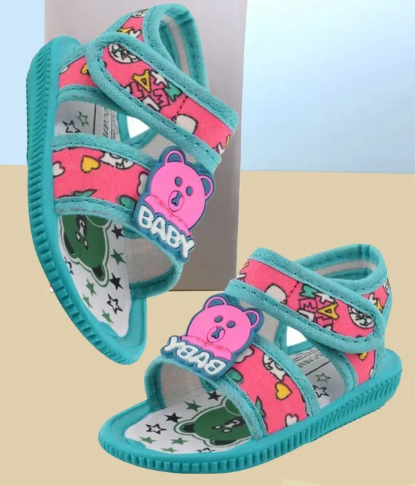 Pink_Printed_Velcro_Sandals_For_Girls