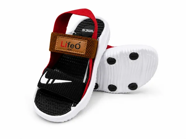 Black_And_Red_Strap_Sandals_For_Kids