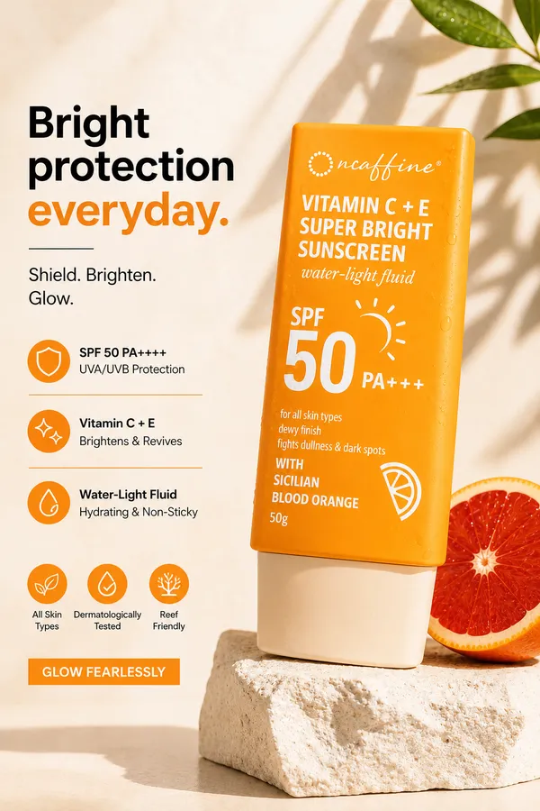 nCaffeine_Vitamin_C_+_E_Super_Bright_Sunscreen_SPF_50_PA++++_|_Water-Light_Sunscreen_50g