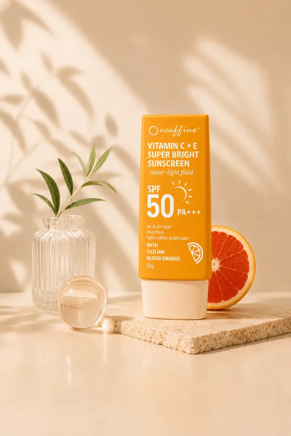 nCaffeine_Vitamin_C_+_E_Super_Bright_Sunscreen_SPF_50_PA++++_|_Water-Light_Sunscreen_50g