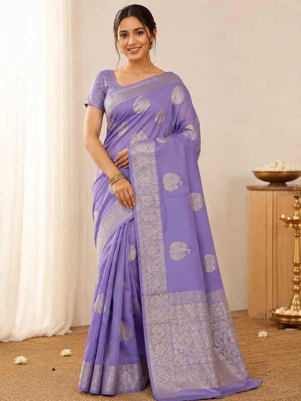 Purple_Viscose_Georgette_Butta_Print_Partywear_Saree_For_Women