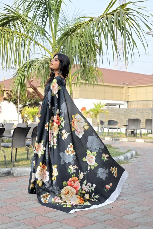 Black_Modal_Silk_Floral_Print_Satin_Saree_For_Women