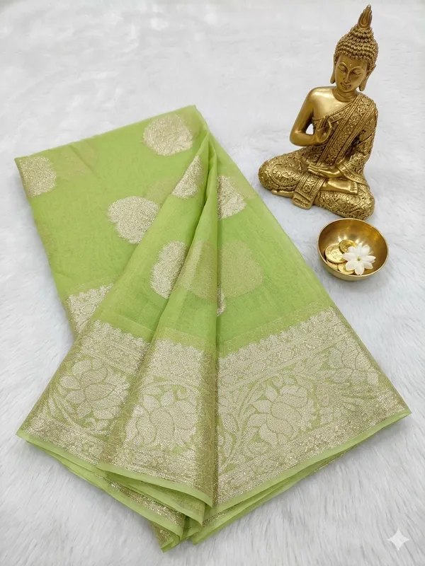 Green_Viscose_Georgette_Butta_Print_Partywear_Saree_For_Women