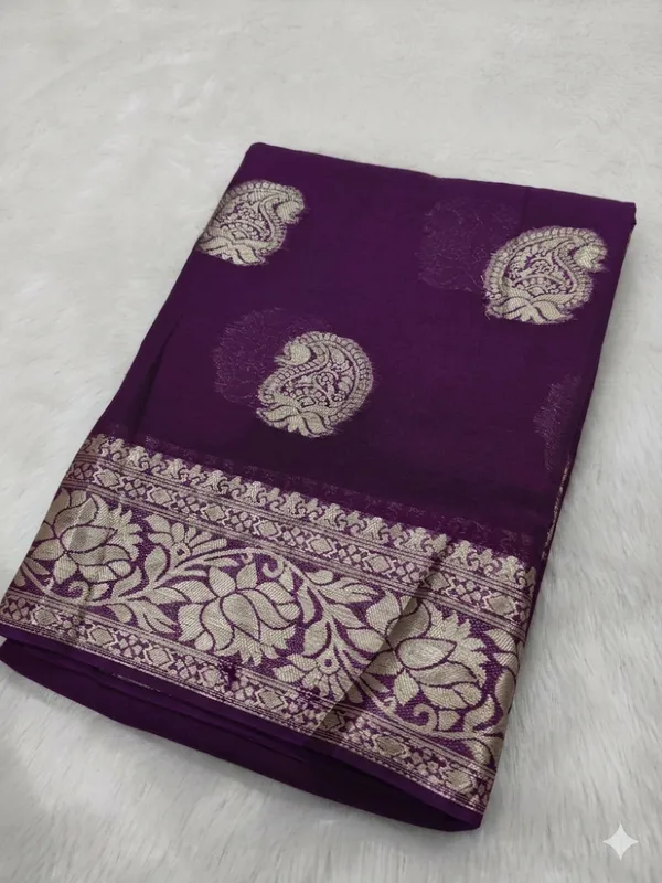 Purple_Viscose_Georgette_Butta_Print_Partywear_Saree_For_Women