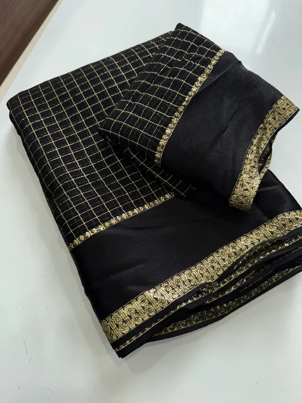 Black_Viscose_Georgette_Geometric_Print_Saree_For_Women