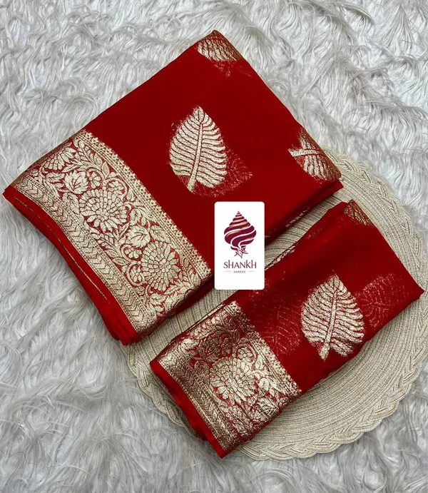 Red_Viscose_Georgette_Toned_Floral_Border_Saree_For_Women