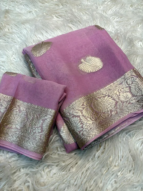 Pink_Viscose_Georgette_Metallic_Leaf_Motif_Saree_For_Women