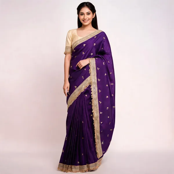 Purple_Space_Silk_Embroidered_Saree_For_Women