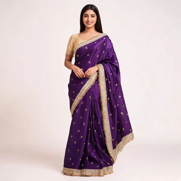 Purple_Space_Silk_Embroidered_Saree_For_Women