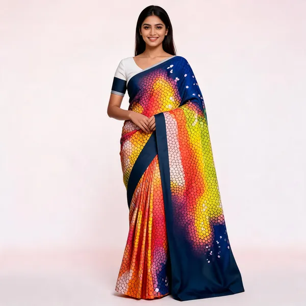 Multicolour_Modal_Silk_Mosaic_Print_Saree_For_Women