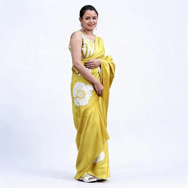 Yellow_Modal_Silk_Floral_Print_Saree_For_Women