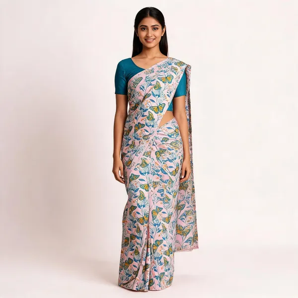 Blue_Modal_Silk_Printed_Saree_For_Women