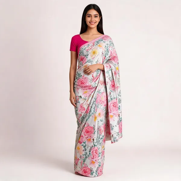 Pink_Modal_Silk_Floral_Print_Saree_For_Women