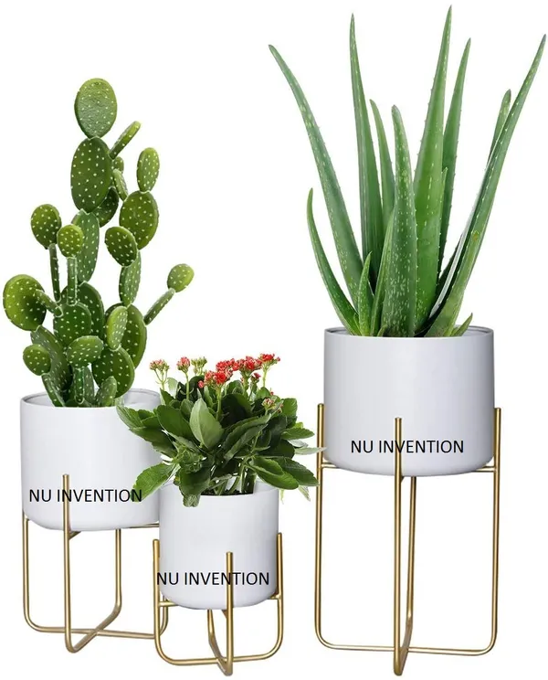 Floor_Standing_Planter_With_Metal_Stand