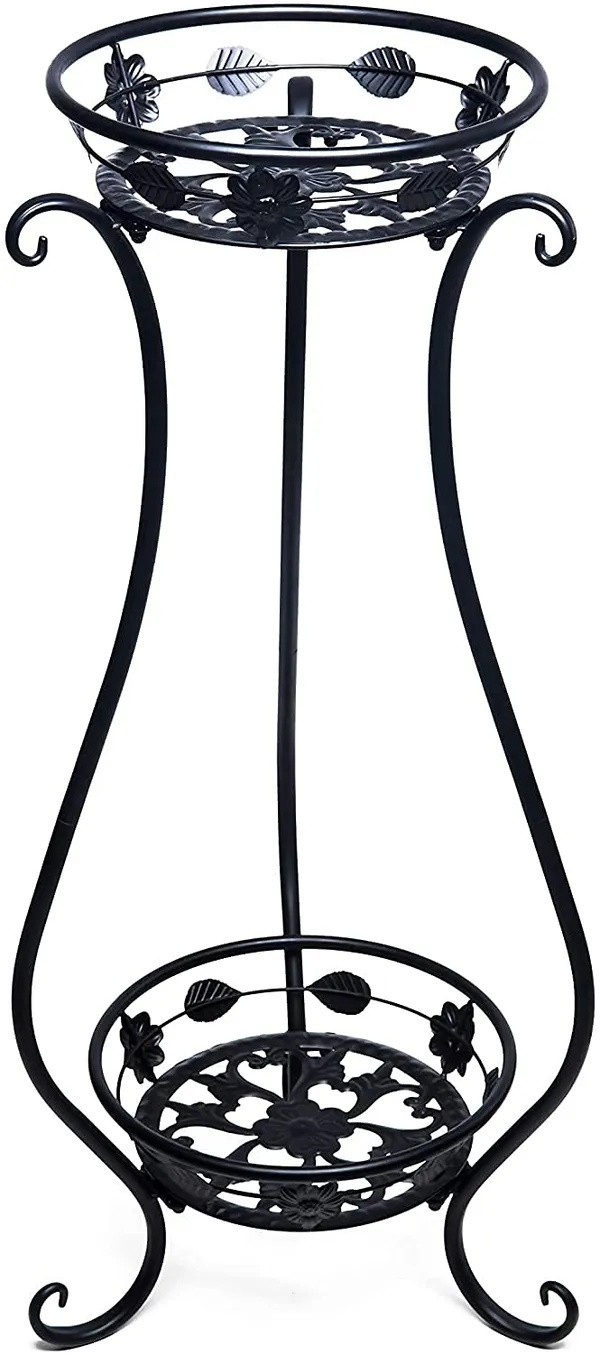 Metal_Plant_Stand_2_Tier_Wrought_Iron
