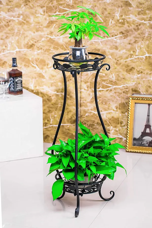 Metal_Plant_Stand_2_Tier_Wrought_Iron