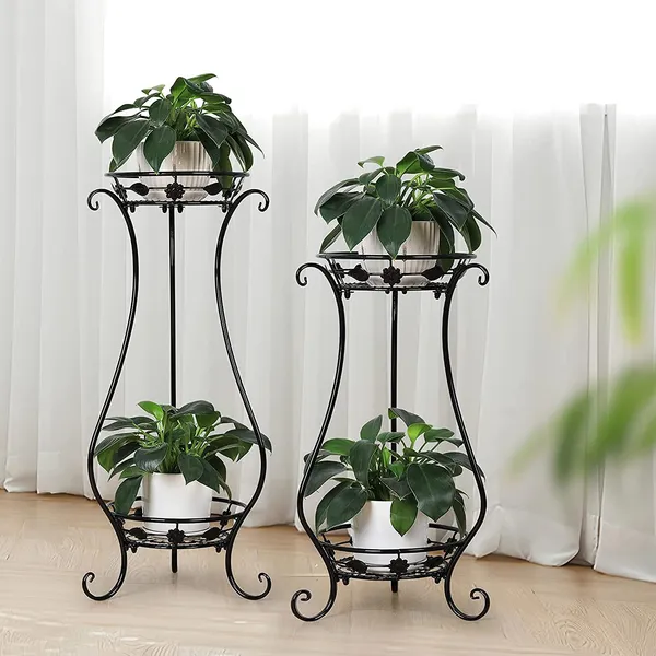 Metal_Plant_Stand_2_Tier_Wrought_Iron