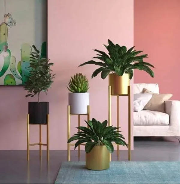 Metal_Floor_Plant_Stand_With_Planter_Pot_Set