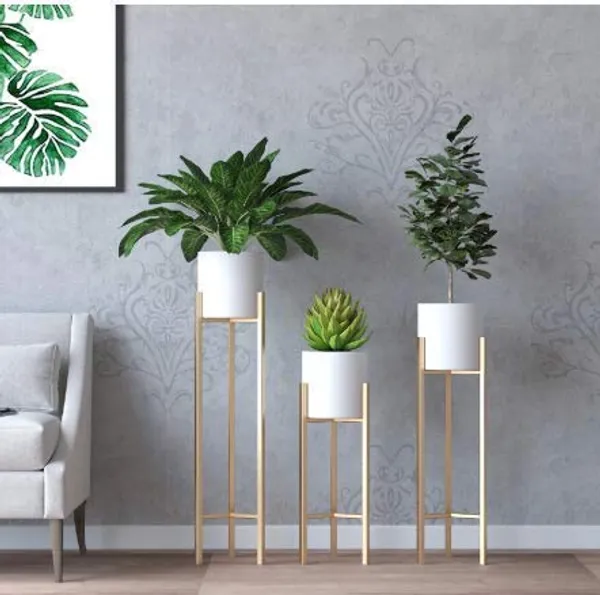 Metal_Floor_Plant_Stand_With_Planter_Pot_Set