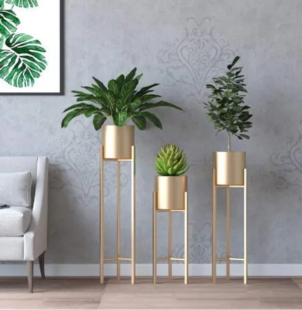 Metal_Floor_Plant_Stand_With_Planter_Pot_Set