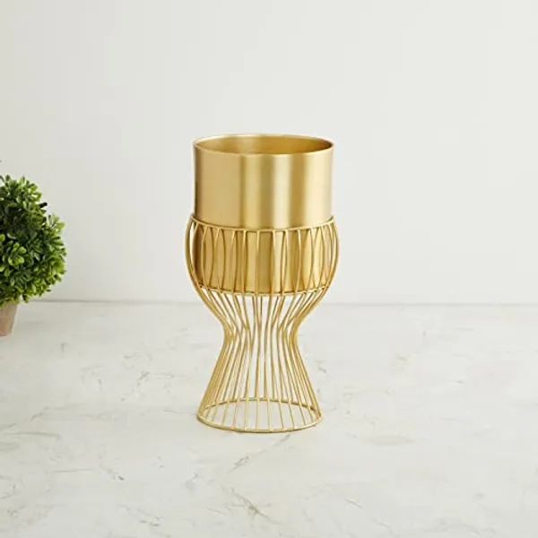 Round_Metal_Planter_Stand_With_Pot