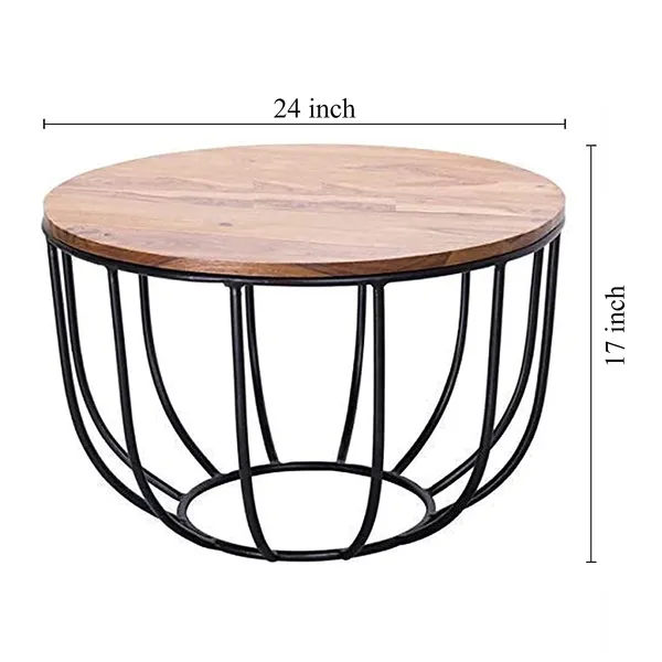 Coffee_Table_With_Wooden_Top_And_Metal_Base