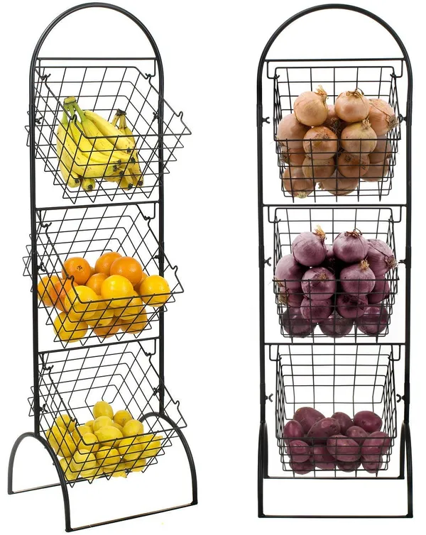 2_Tier_Metal_Wire_Basket_Stand