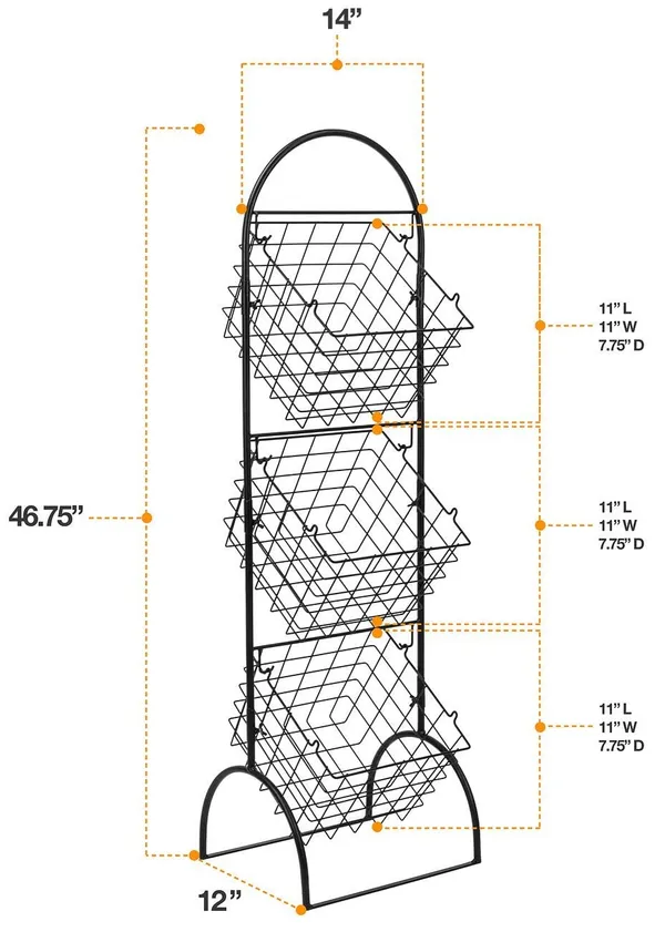 2_Tier_Metal_Wire_Basket_Stand