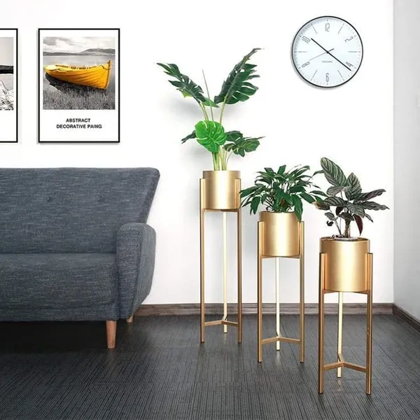 Metal_Floor_Plant_Stand_With_Planter_Pot_Set