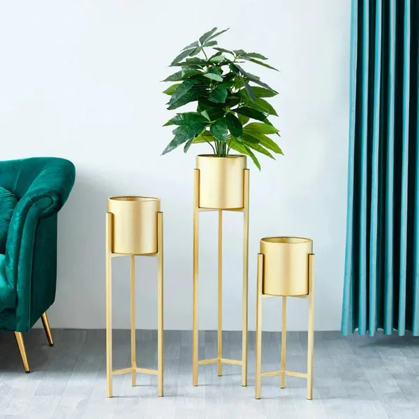 Metal_Floor_Plant_Stand_With_Planter_Pot_Set_Of_4