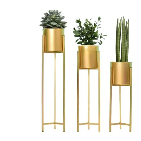 Metal_Floor_Plant_Stand_With_Planter_Pot_Set_Of_4