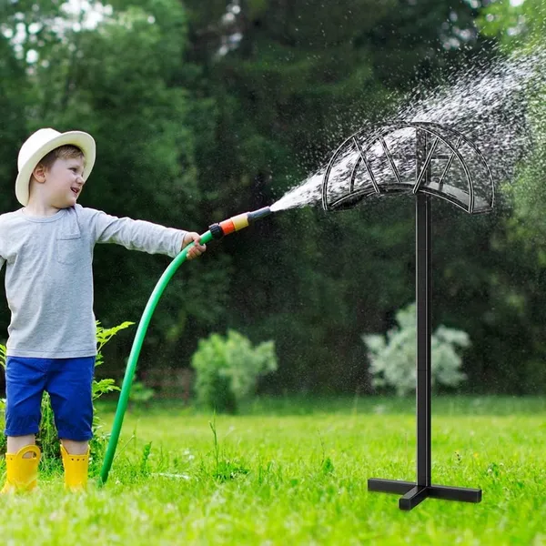 Free_Standing_Hose_Stand_With_Shelf