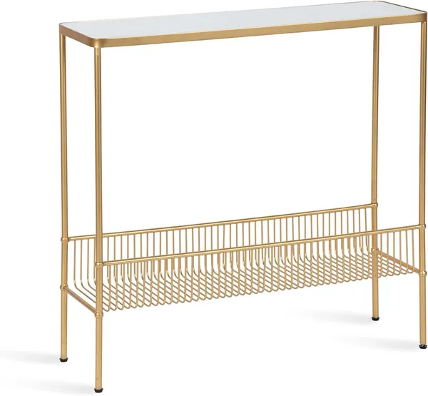 Console_Table_With_Storage_Rack_And_Mirrored_Top