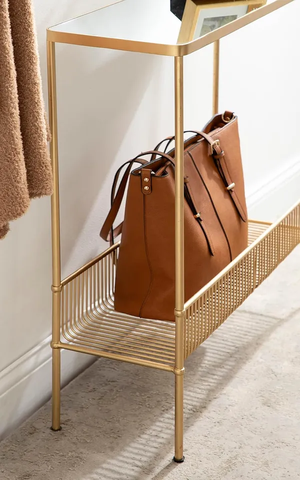Console_Table_With_Storage_Rack_And_Mirrored_Top