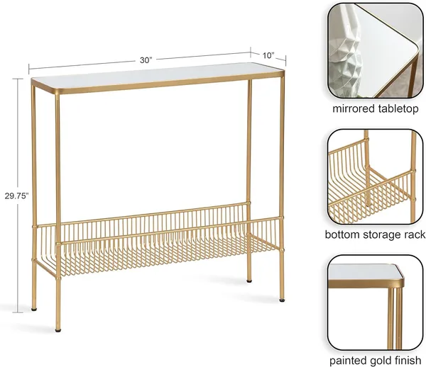 Console_Table_With_Storage_Rack_And_Mirrored_Top