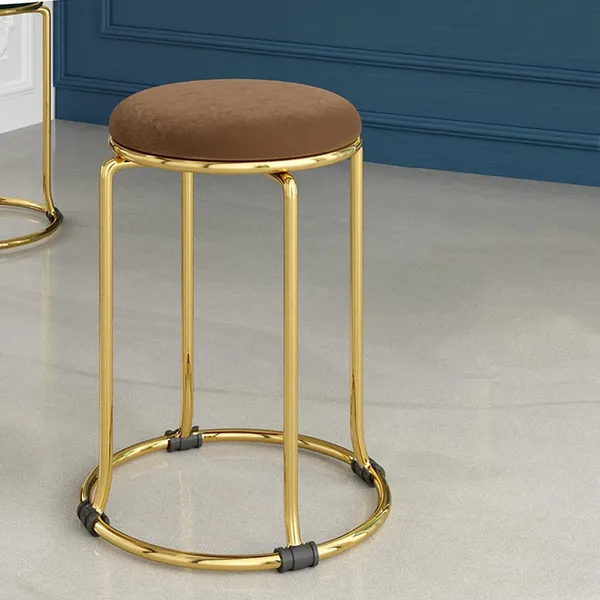Flannel_Round_Stool_With_Metal_Base