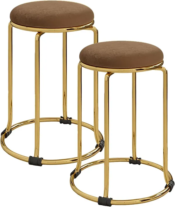 Flannel_Round_Stool_With_Metal_Base