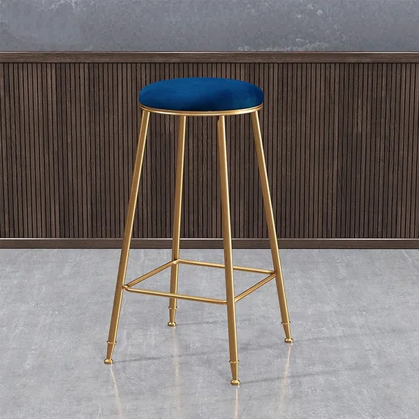 Velvet_Bar_Stool_With_Footrest