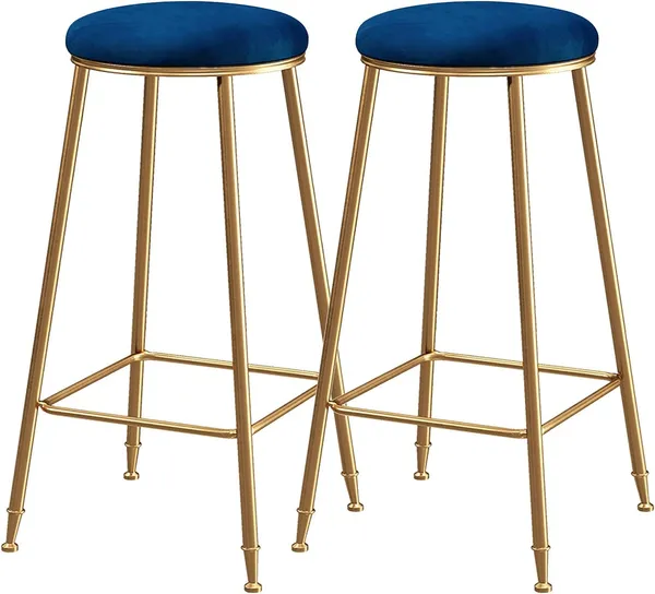 Velvet_Bar_Stool_With_Footrest