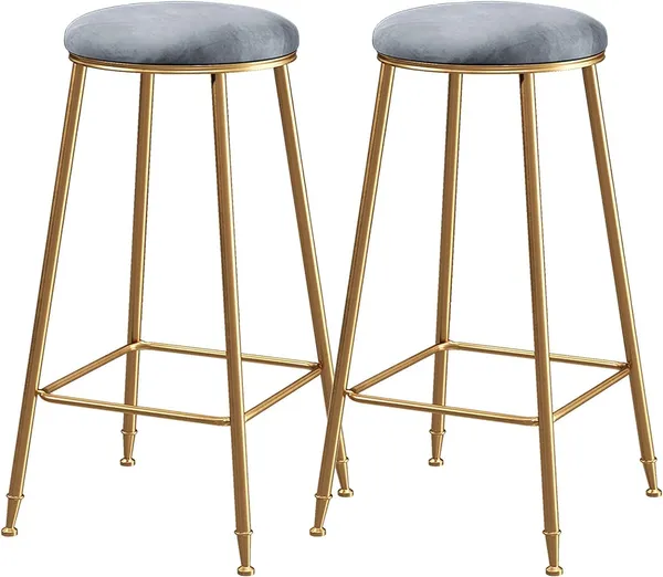 Velvet_Bar_Stool_With_Footrest