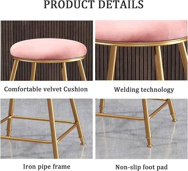 Velvet_Bar_Stool_With_Footrest