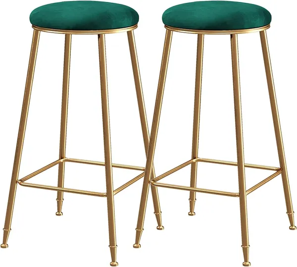 Velvet_Bar_Stool_With_Footrest