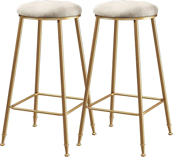 Velvet_Bar_Stool_With_Footrest