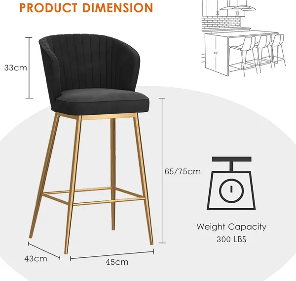 Velvet_Bar_Stool_With_Backrest